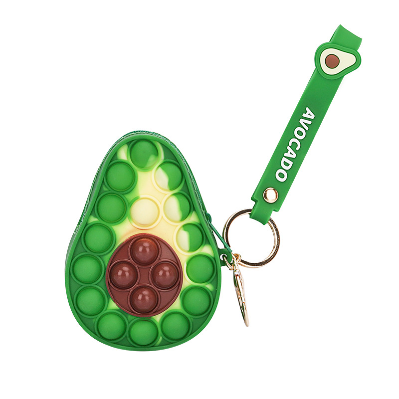 ავოკადოს ფორმა fidget pop-it zipper ჩანთა მონეტის საფულის საქმე