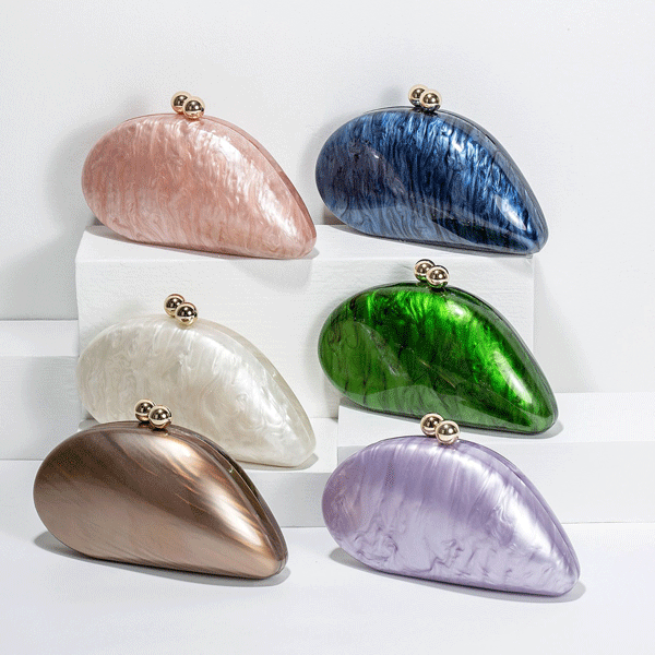 ჭურვი ფორმის ჩანთა ფუფუნების clutch საღამო ჩანთები ქალებისთვის